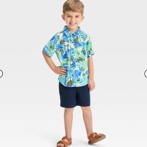 Nwt Wonder Nation Boys Flat Front Shorts flat  uniform navy blue school new